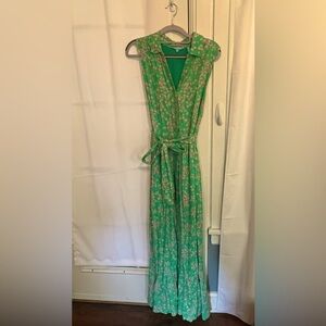 Draper James RSVP green and pink maxi dress